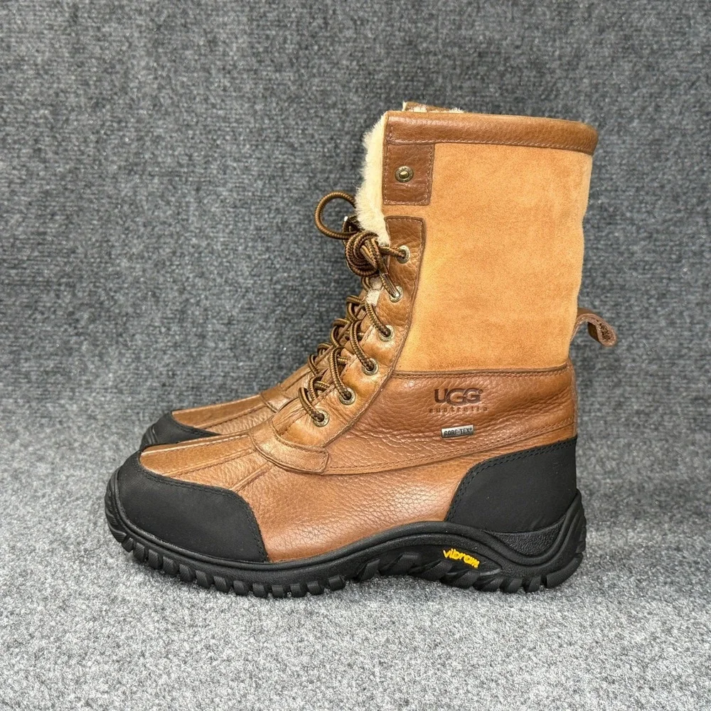UGG Adirondack II GTX Snow Boots Womens 9 Brown Leather Suede Shearling Gore-Tex